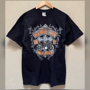 Reno Nevada 2013 Motorcycle Rally Black Logo T-Shirt Adult Size Large